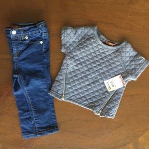 7 For All Mankind baby girl outfit size 12m
